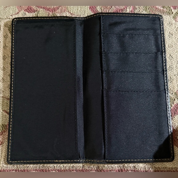 Vintage Fossil Signature Black Monogram Satchel Bag & Matching Wallet Checkbook - Picture 15 of 16